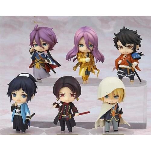 6pcs/set Anime Action Figure Game Touken Ranbu Online Kashuu Kiyomitsu Kasenkanesada Yamatonokami Yasusada 6-8cm PVC Cute Doll