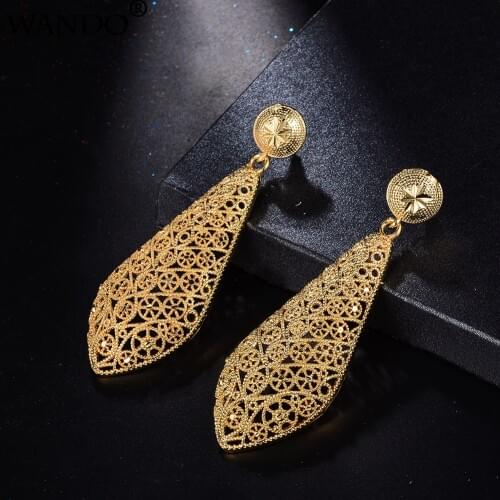 WANDO Ethnic Earrings for Women/Girls Gold Color Wedding Jewelry Africa Dubai Arab French Jewelry