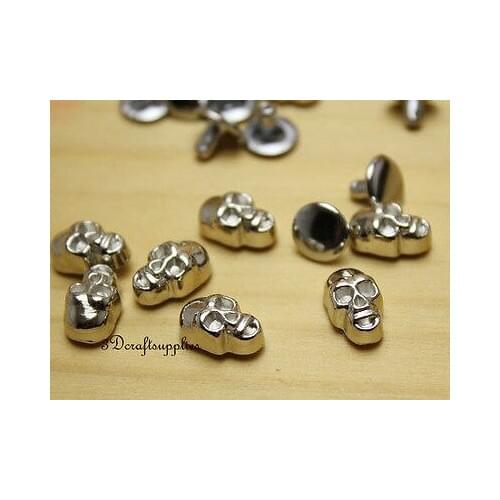 Rivets leather rivet bag clothing shoes skull 20 sets 12 mm nickel i14