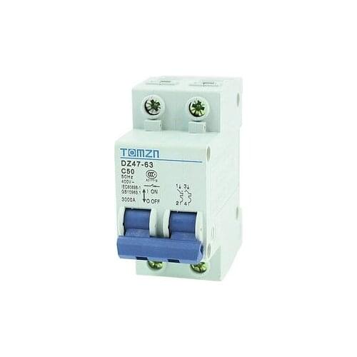 AC 400V 50A 2 Poles 2P Overload Protection MCB Mini Circuit Breaker