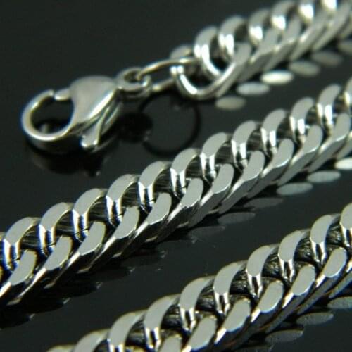 3/4/5/6/7/8mm Mens Woman Square Wheat Braided Silver Color Stainless Steel Chain Punk Necklace 24inch