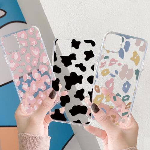 Soft TPU Funda For iPhone 12 Mini 11 Pro X XR XS MAX Mini Zebra Leopard Cow Cases For iPhone 8 7 6S Plus 5 5S SE 2020 Phone Case