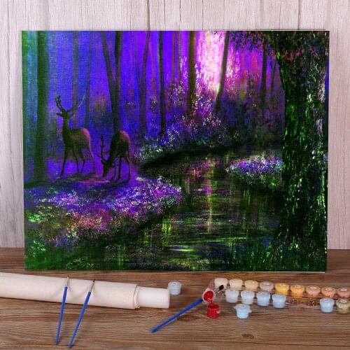 Natural Scenery Enchanted Water DIY Paint By Numbers Kit Acrylic Paints 40*50 Boards By Numbers Home Decor For Wholesale