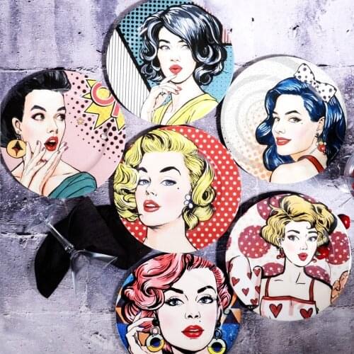 Plate Set Pop-art Girls 6 Pieces Special Design 27cm FAST DELIVERY