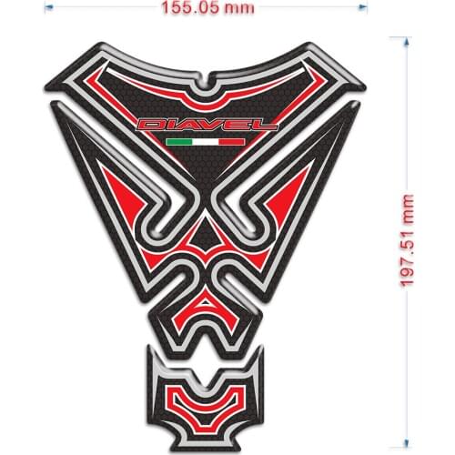 Motorcycle Stickers Tank Pad For Ducati Diavel 1260 S 3D Logo Side Panel Fuel Protector Fairing Emblem