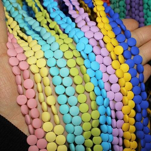 Natural Stone Hematite Bead Sugar Color Used for DIY Necklace Bracelet Jewelry Making (15 Inch)