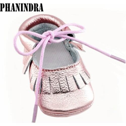 2018 New Baby Girl Shoes leather Soft Bottom Fashion Tassels Moccasin Newborn lace-up infant First Walkers(0-24M) attipas