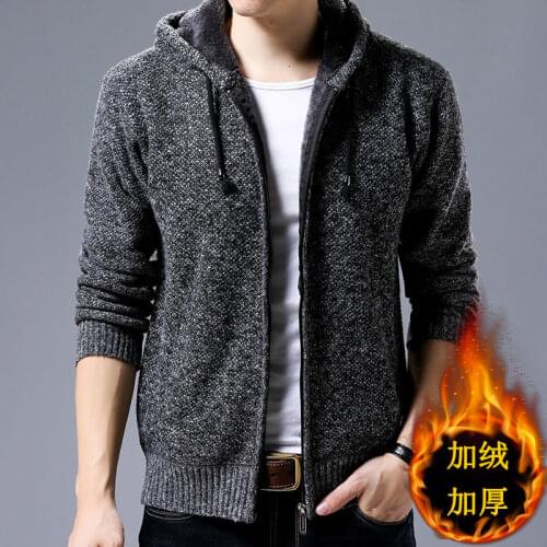 2020 new fashion Plush jacket mens casual mens solid color autumn winter jacket mens coat mens zipper casual Hooded Jacket