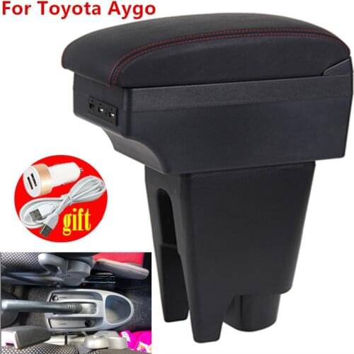 For Toyota Aygo BJ armrest box central Store content box car-styling decoration With cup holder USB
