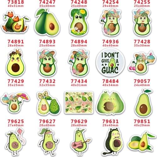 DIY Craft Supplies Sewing Accessories Cartoon Avocado Printed Planar Resins Mold 30 Pieces. PR-73818