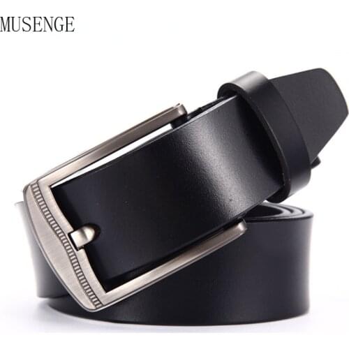 Fashion Mens Belt Jeans Genuine Leather Trouser Waist Belts Male Luxury Designer Pin Buckle Gift for Men Black New Cinturones