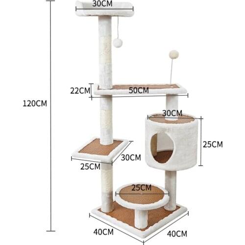 Manufacturer Luxury Pet Cat Tree Interactive Cat Tree Floor To Ceiling Scratching Tree Pet Product For Cat Furniture
