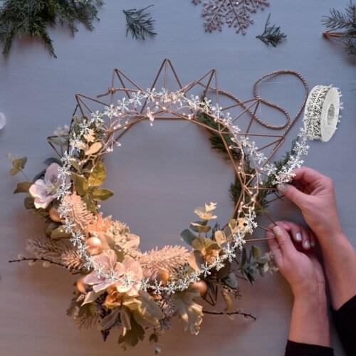 Imitation Leather Snowflake Ribbonlace Christmas Decoration Double-sided Webbing 10m Ribbon Lace Christmas Celebration Decor