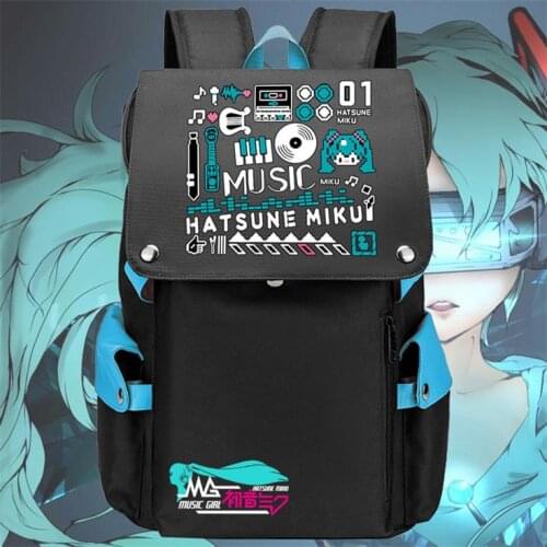 Miku Animation Surrounding Students Schoolbag Mens And Womens Backpack Lotanyi schoolbag Large Capacity Music Prelude Future