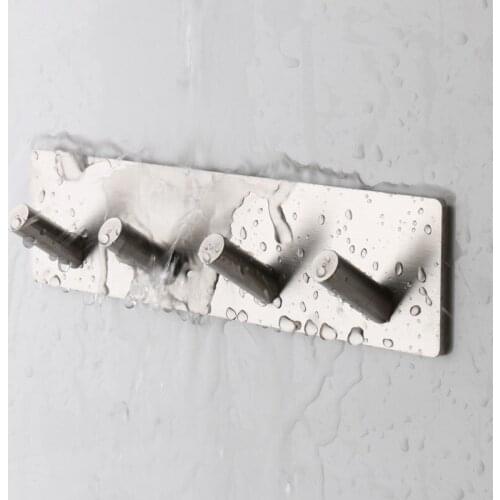 Stainless Steel Self Adhesive Hook Key Rack Bathroom Kitchen Towel Hanger Wall Mount Wall Door Back Hooks