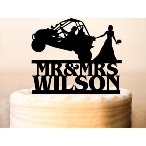 Cake topper,All terrain Vehicle silhouette Cake Topper,4 wheeler cake topper, couple cake topper, wedding cake topper