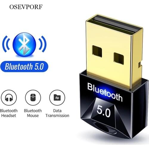 OSEVPORE USB Bluetooth Dongle Adapter 5.0 For PC Computer Wireless Mouse Keyboard PS4 Aux Audio Bluetooth 5 Receiver Transmitter
