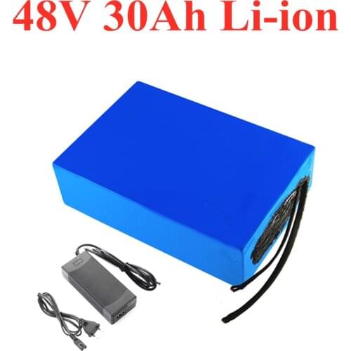 High capacity 13S 18650 48V 30Ah Li-ion battery Pack with BMS for 2000W electric bike scooter battery+ Charger