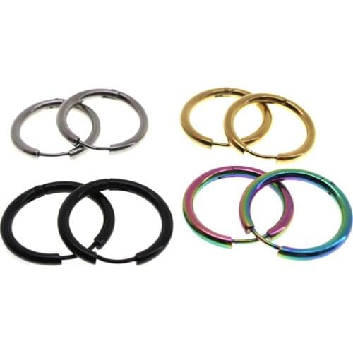 4pair/lot 2.5mm thick Stainless Steel Hoops Earrings for Women Small Simple Round Circle Huggies Ear Rings Steampunk Accessories