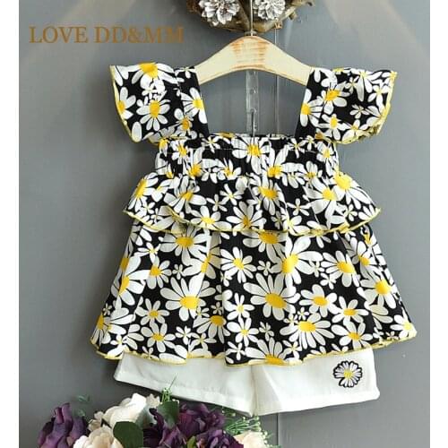 LOVE DD&MM Girls Sets 2021 New Summer Suspender Cotton Princess Tops Shorts two-piece For Girl