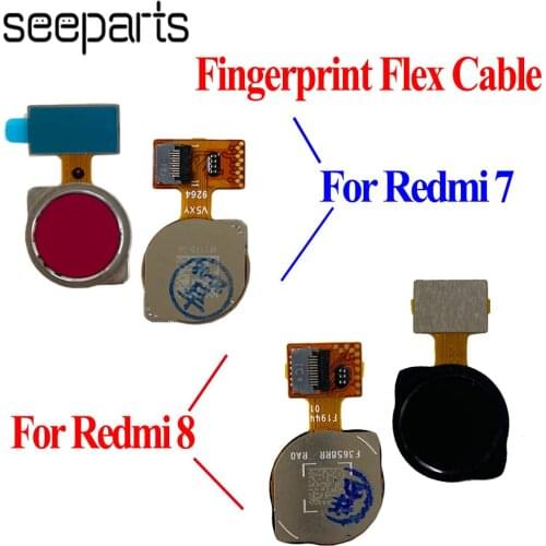 100% Tested For Xiaomi Redmi 7 Fingerprint Flex Cable Sensor Touch ID Redmi 8 Home Button Flex Cable Replacement Parts