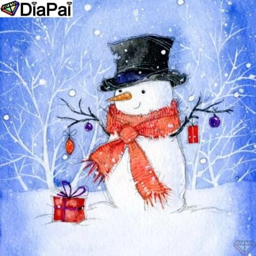 DIAPAI Art 5D Diy Diamond Painting "Snowman gift" Diamond Pictures Cross Stitch 3D Rhinestone Embroidery Decor A26733