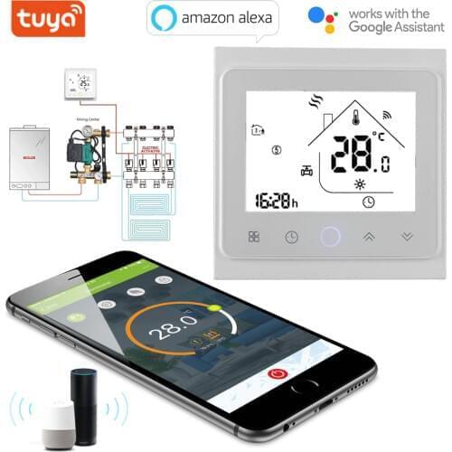TUYA Wireless Programmable Controller Thermostat Normally Opened ClosedTemperature Heating Water Works with Alexa Google Home