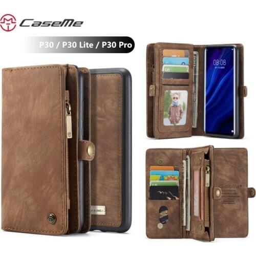 CaseMe Vintage Magnetic Leather Case For Huawei P30 Flip Full Cover Wallet Cover For Huawei P30 Pro P30 Lite Card Slot Holder