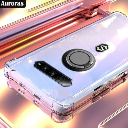 Auroras For Xiaomi Black Shark 4 Case Anti-fall Airbag Clear Case Shockproof With Ring Case For Blackshark 4 Pro Cover