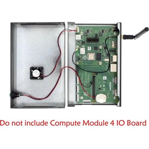 Case for Raspberry Pi CM4 official IO board with One-key boot Fan Antenna
