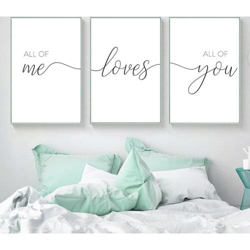 Black And White Wall Art Text Love Poster Nordic Modern Style Canvas Pictures For Living Room Bedroom Decorative Painting