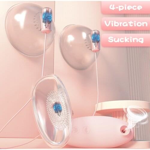 Four-Piece Breast Massage Vibrator Tongue Licking Pussy Massager Female Masturbator Nipple Sucker Clitoral Stimulator Adult Toys