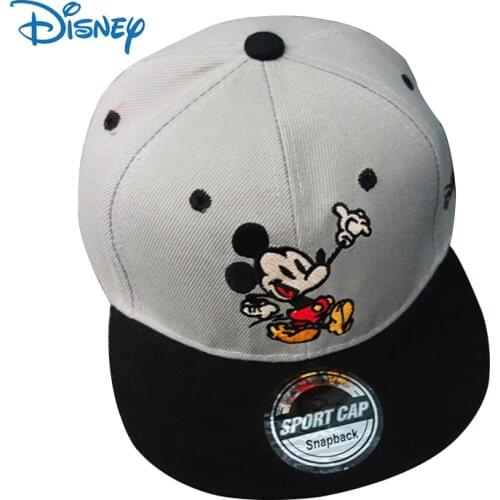 Disney Cartoon Mickey Childrens Hat Flat Brim Outdoor Hip-Hop Hat Adjustable Breathable Baseball Cap Kids Boys Girls Casual Hat