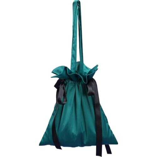 Women Satin Drawstring Hand-held Shoulder Bag Ladies Girls Silk Bags for Women 2019 Solid Handbag Hand Bags Mummy Shopping Bag
