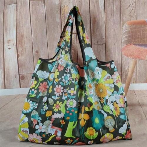 Eco Shopping Travel Shoulder Bag Oxford Tote Handbag Folding Reusable Cartoon Shoulder Bags Large Capacity All-match Bag