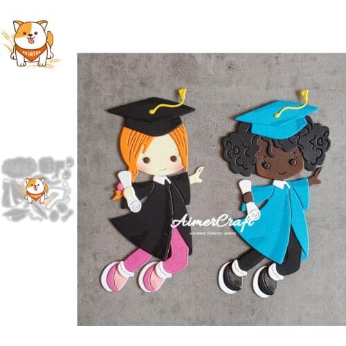 Girl graduation bachelor uniform Metal Cutting Dies Scrapbooking Stencil DIY Embossing Craft Die Cuts Card Making New 2021
