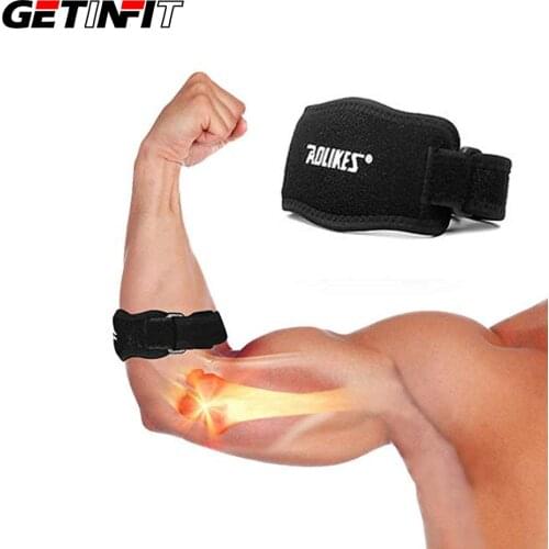 Getinfit 1PCS Elbow Brace for Tendonitis with Compression Pad,Prevent Golfers,Fishing,Weightlifting,Elbow Pain Relief