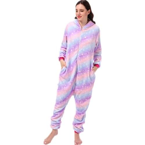 Boys Girls Costumes Adult Unicorn Stitch Panda Onesie Cartoon Zipper Pajamas Flannel Family Party Jumpsuit Homewear Suit Outfits