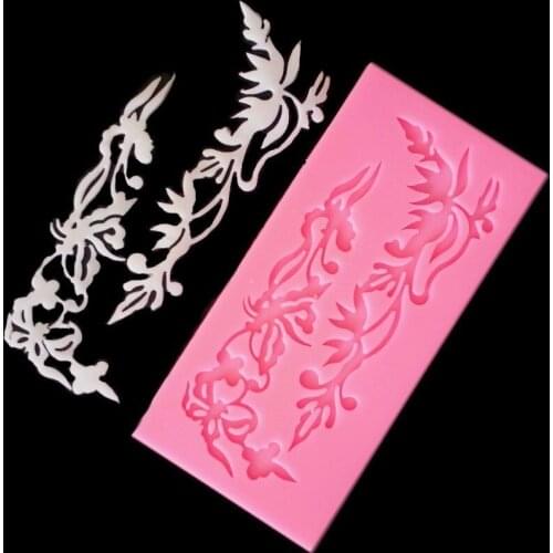 Lace Gift Silicone Boston Ivy Shaped Fondant Baking Bread Pastry Dough Decoration Mould Tools