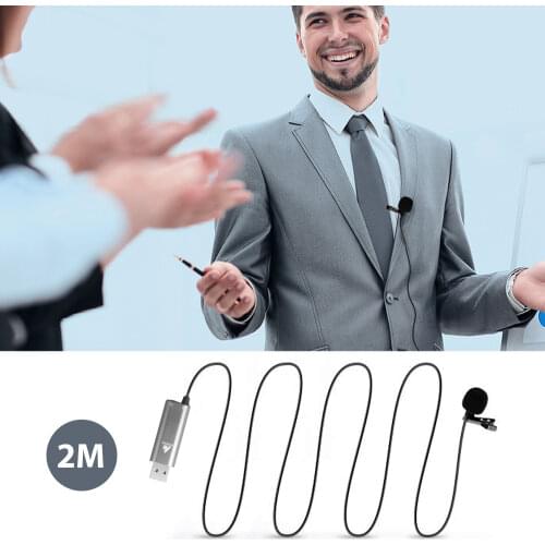 MAONO USB Lavalier Microphone Clip on Condenser Microphone Lapel Mic HandsFree Shirt Collar Microphone for Youtub Live Broadcast