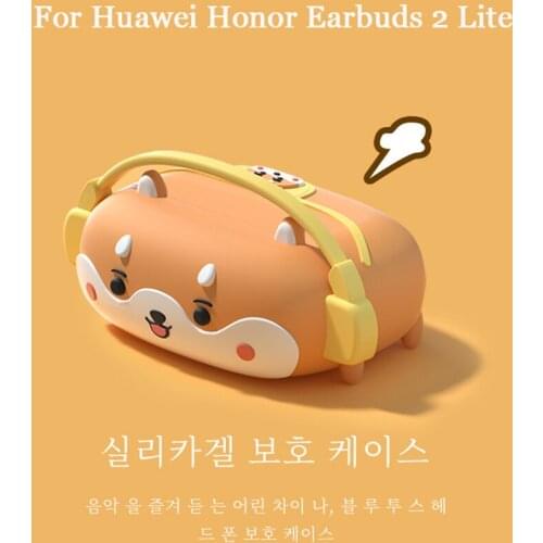 Soft Silicone Cute Cartoon Dog Cases For Huawei Honor Earbuds 2 Lite Protective Cover For Honor Earbuds 2 SE Charging Box Bags