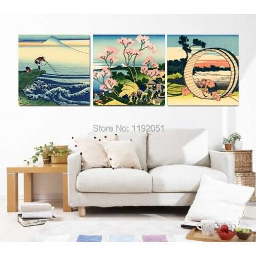 Landscape canvas scenery painting Japanese style Fuji mountain views 36 field in the Owari Kajikazawa by Katsushika Hokusai