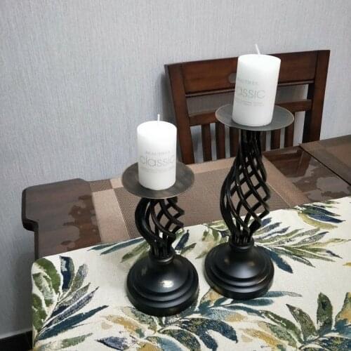 Iron Wrought Tealight Candle Holder Vintage Metal Retro Candlestick Holder Pillar Candle Stand Wedding Centerpieces for Tables