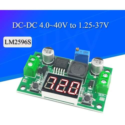 DC-DC Buck Step Down Module LM2596S DC/DC 4.0~40V to 1.25-37V Adjustable Voltage Regulator With LED Voltmeter Stlxy