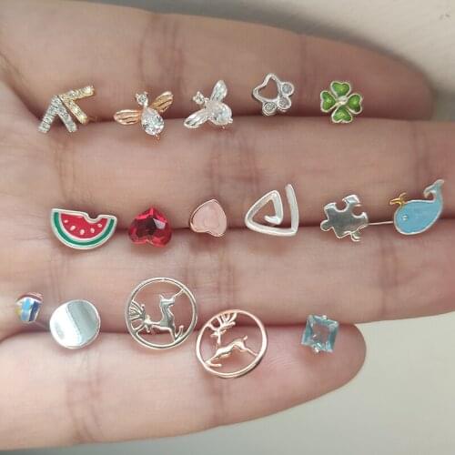 PONYKISS Trendy 925 Sterling Silver Animals Star Heart Zircon Stud Earrings for woman Party Fine Jewelry Minimlist Accessory