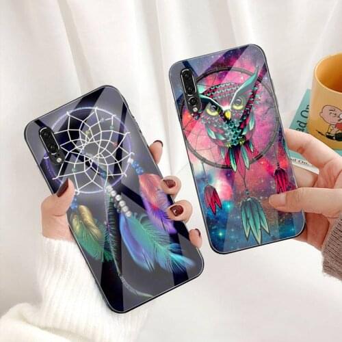 Retro Dreamcatcher Mandala Wind chimes Phone Case Tempered Glass For Huawei P30 P20 P10 lite honor 7A 8X 9 10 mate 20 Pro