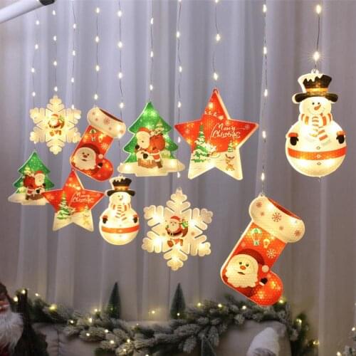Christmas Light Up Ornaments Hanging LED Lights Christmas Tree Home Decor Waterproof Pendant Christmas Decorations For Home