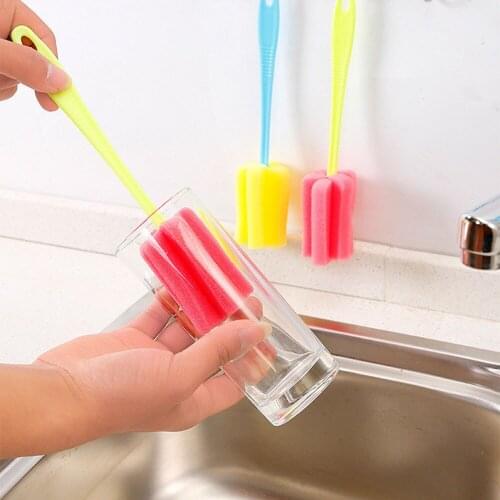 Home Cleaning Bottle Sponge Brush Glass Pot Washing Kitchen Cleaning-Tool Sponge Brush For Wine Glass Bottle Coffee Tea Cup