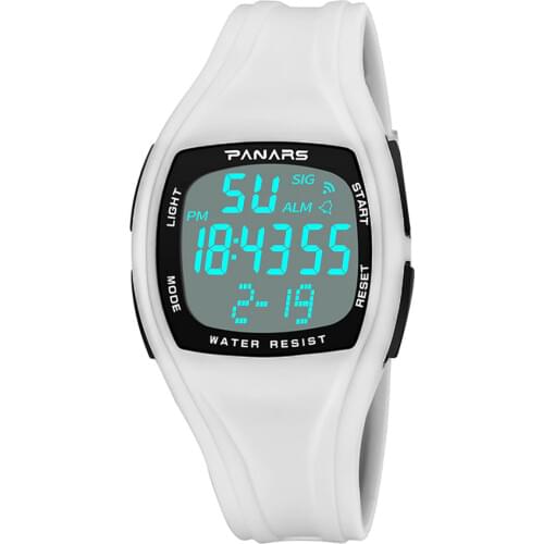 Sport Men LED Square Dial Steel Waterproof Alarm Luminous Digital Wrist Watch Mas-culino Fashion Mens Watch Large Dial Military