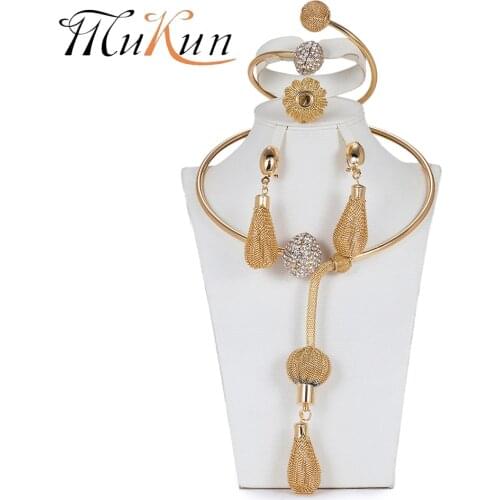 MUKUN Bridal jewelry sets Nigerian african beads jewelry set Brand Necklace earrings for women party Wedding wholesale design
